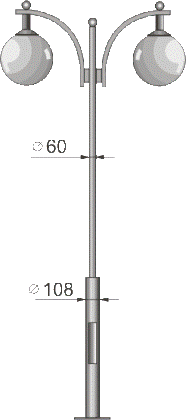 Стальной фонарный столб Т-11-2