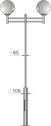 Стальной фонарный столб Т-13-2